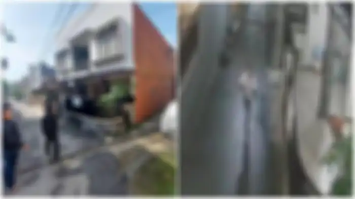 Kiri) Suasana lokasi penusukan bocah SD di Cimahi oleh pria tak dikenal dan (Kanan) Tangkap layar video saat pelaku penikaman siswi SD di Cimahi yang tertangkap kamera CCTV.    