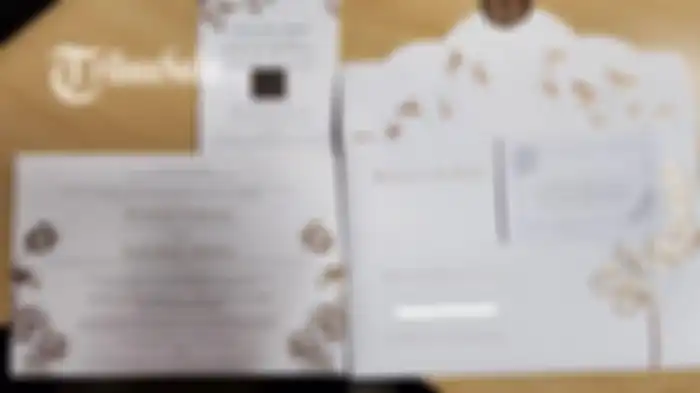 Penampakan surat undangan pernikahan Kaesang Pangarep dan Erina Gudono. 