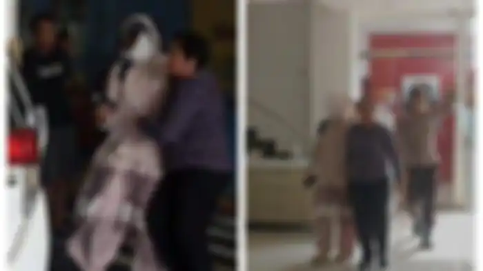 Si digerebek suaminya, PP, saat ketahuan berada di kamar hotel bersama dengan pria lain yang diduga selingkuhannya berinisial EJ.