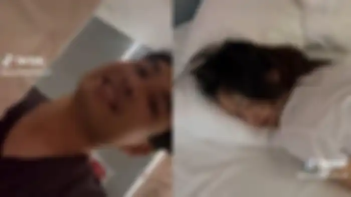 Oak merekam momen di kamar bersama Nong Poy