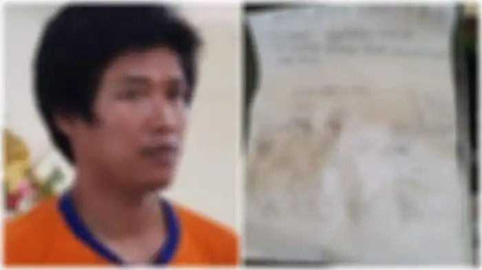 (Kiri) Muhammad Qoad Afaaul Kirom alias Afan tega menghabisi nyawa anaknya dan (Kanan) Surat yang ditulis korban beberapan jam sebelum dibunuh ayahnya. 