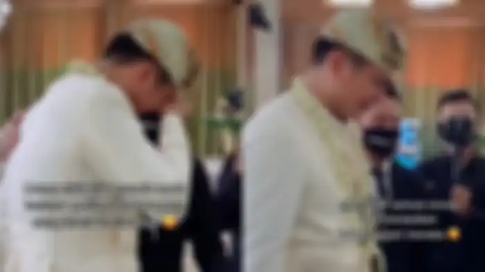 Video pengantin pria menangis ketika dipertemukan dengan istri, viral di media sosial. 