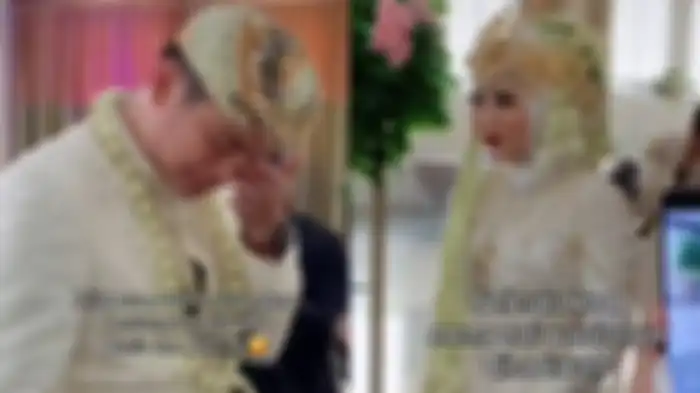 Video pengantin pria menangis ketika dipertemukan dengan istri, viral di media sosial. 