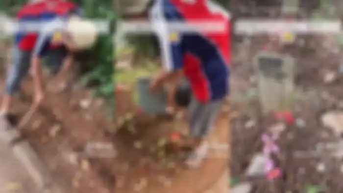 Pak Teguh dengan sukarela merawat kuburan kucing liar.