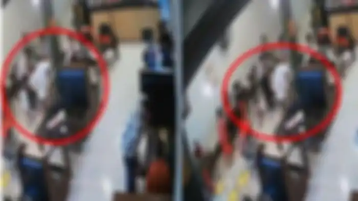 Tangkap layar video rekaman CCTV pria bentak dan pukul anak usia tiga tahun di Makassar. Viral video dokter tampar balita berusia 3 tahun karena terganggu main catur. Nasib dokter yang menjabat Wakil Direktur di RSU Bahagia Makassar 