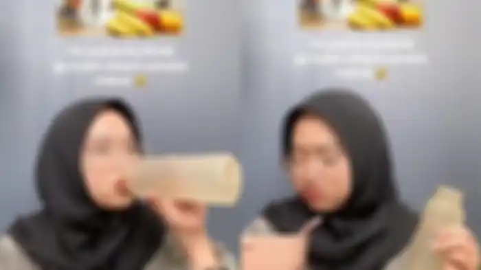 Tangkap layar video larangan minum sehabis makan. 