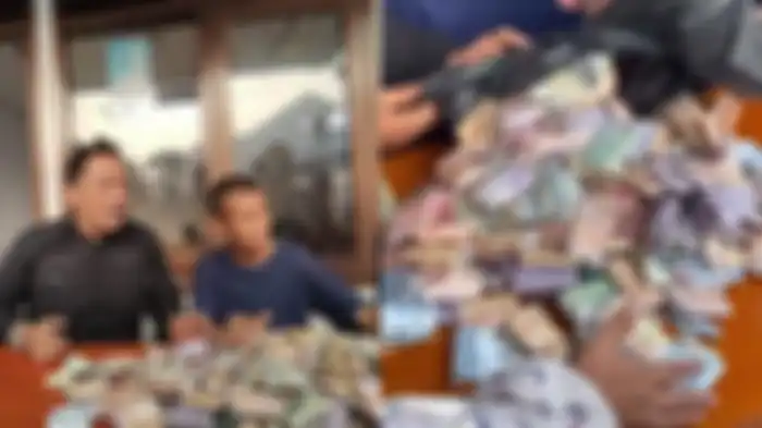 Inilah penampakan uang puluhan juta rupiah milik Erik, pengemis yang diamankan Dinsos di Alun-alun Kota Bogor, Kamis (31/8/2023). 