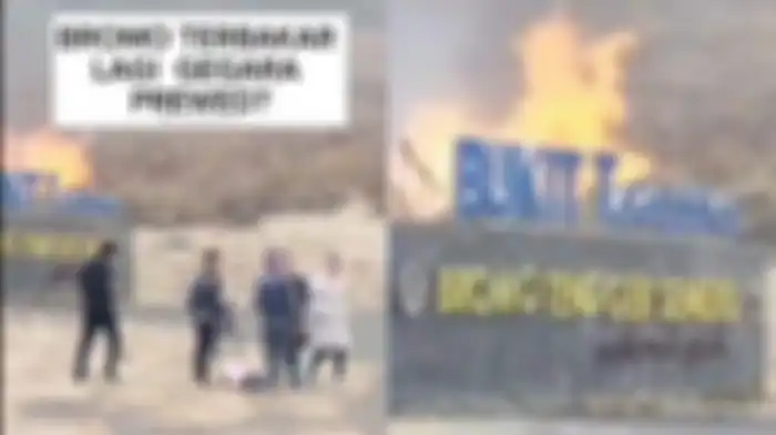 Bukit Teletubbies di kawasan Taman Nasional Bromo Tengger Semeru terbakar