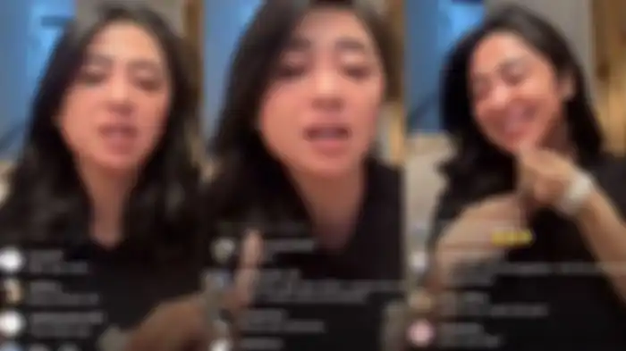 Dewi Perssik saat lakukan siaran langsung 