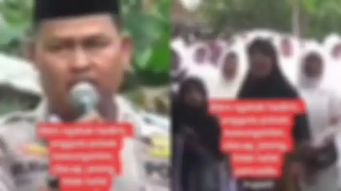 Viral Video Anggota Polisi Tak Hafal Pancasila Diduga Grogi Riuh Disoraki Ibu-ibu   