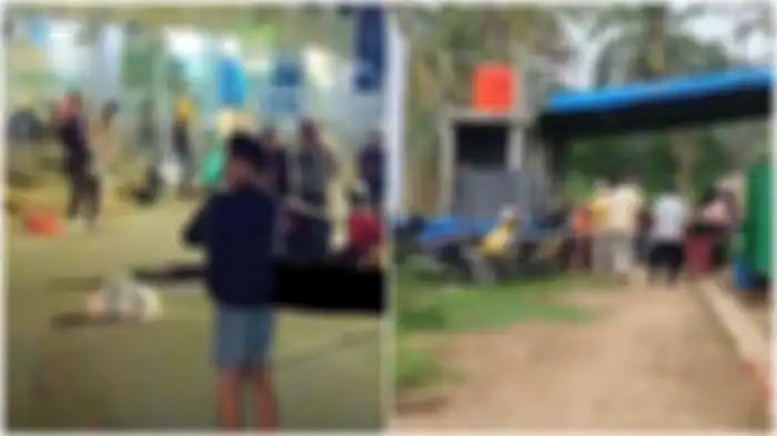 Suasana lokasi pengeroyokan korban (kiri) dan rumah korban (kanan)