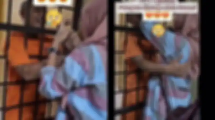 Viral di TikTok momen ibu hamil ngidam disuapi suami dari balik jeruji besi.
