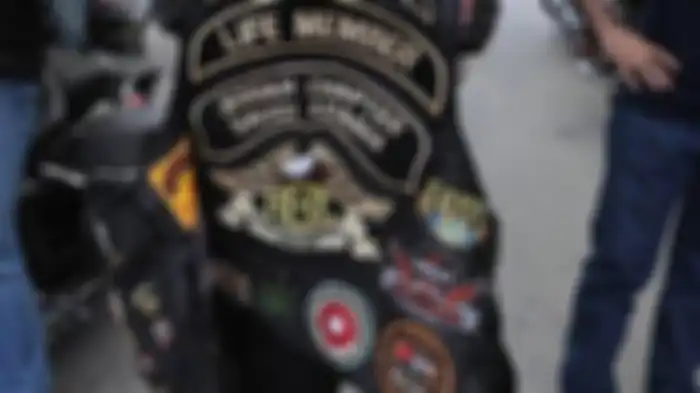 Salah satu tanda pengenal klub motor Harley-Davidson di Arab Saudi.