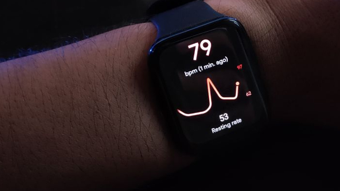 Tampilan Hear Rate monitor Oppo Watch