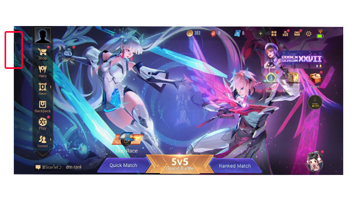 akses game assistant yang biasanya ada di pojok kiri atas perangkat OPPO Reno6
