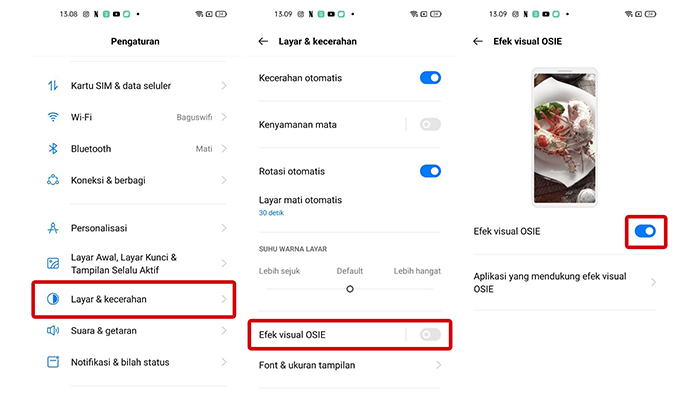 cara mengaktifkan OSIE di perangkat Oppo