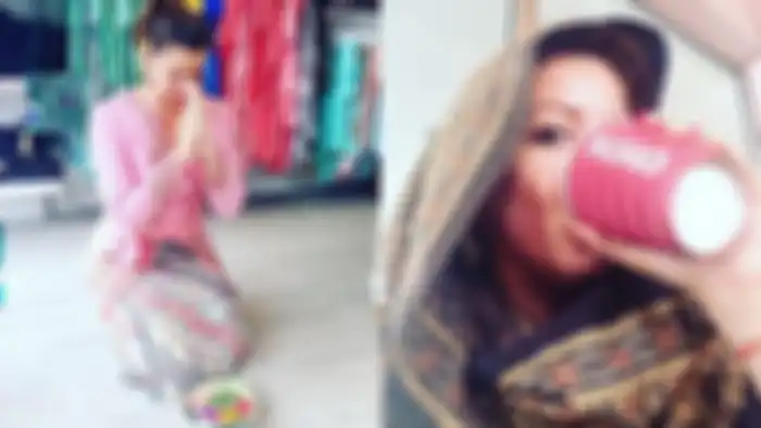 Istri Gaston Castano saat gunakan pakaian adat