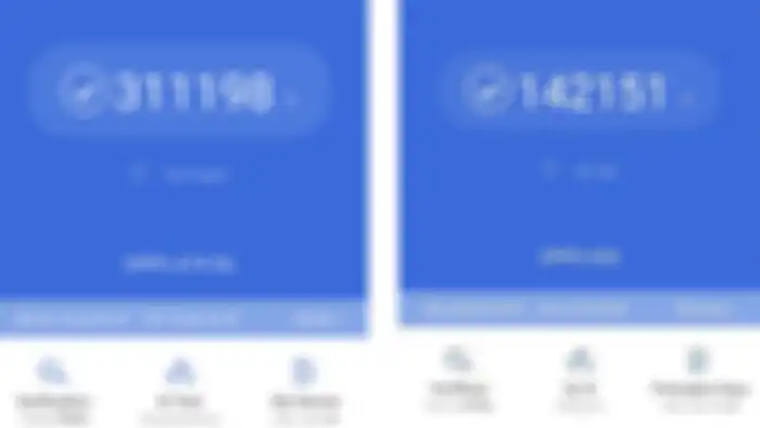 Hasil benchmark AnTuTu Oppo A74 5G dengan Snapdragon 480 (kiri) vs Oppo A53 dengan Snapdragon 460 (kanan)