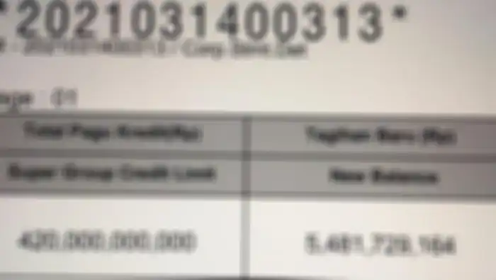 Sebuah foto yang menunjukkan bukti limit kartu kredit PT Pertamina mencapai Rp 420 miliar bocor ke publik.
