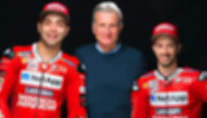 Paolo Ciabatti, Direktur Sport Ducati diapit Danilo Petrucci dan Andrea Dovizioso