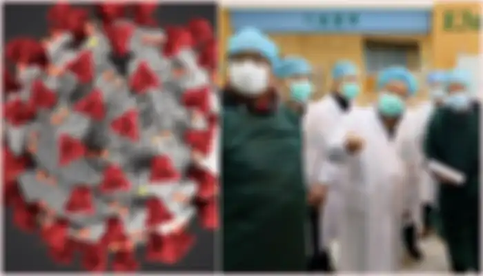 Pakar dari China dan tim ilmuan WHO saat mengunjungi Rumah Sakit Wuhan Tongji, pusat wabah virus corona di Hubei, China, 23 Februari 2020. 