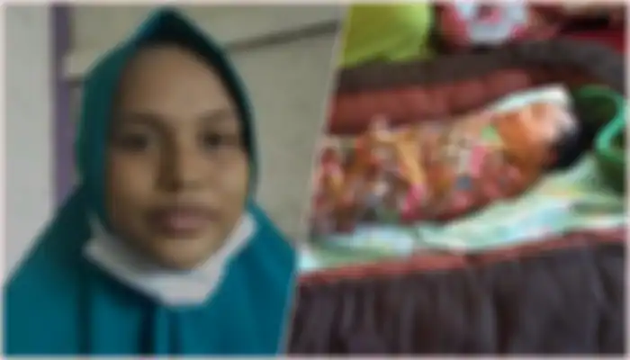 Siti Zainah (25) wanita asal Cianjur yang melahirkan bayi setelah hanya satu jam merasakan kehamilan