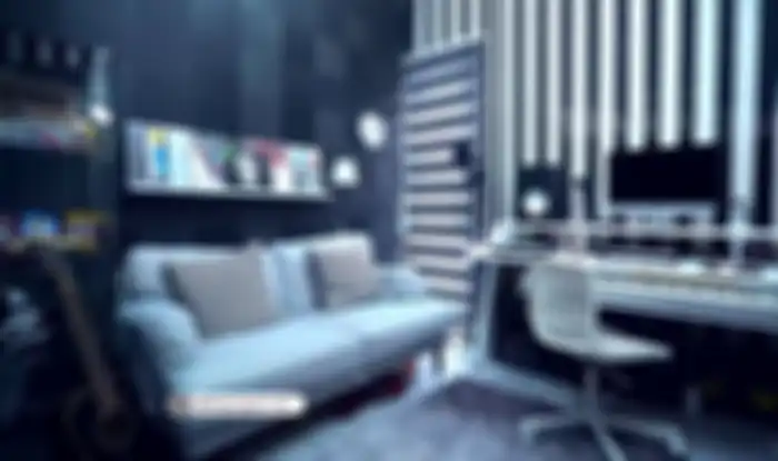 Studio mini milik Jeje Govinda yang terletak di lantai dua. Studio ini memiliki konsep minimalis yah