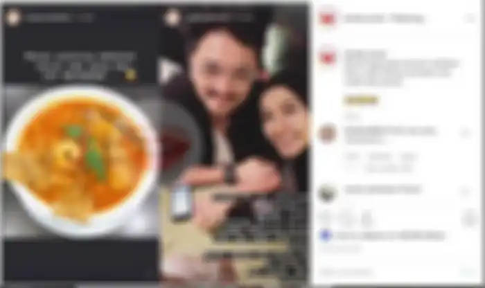 Kolase postingan @lambe_turah terkait Instagram Laudya Chyntia Bella yang membuat orang bertanya-tanya
