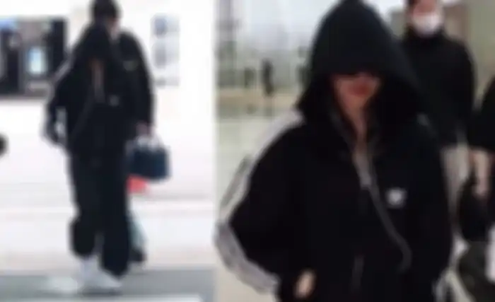 Airport style Ningning Aespa yang viral di TikTok. 