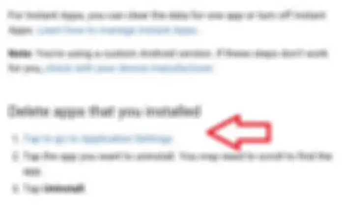 Pilih opsi Tap to go to Application Settings