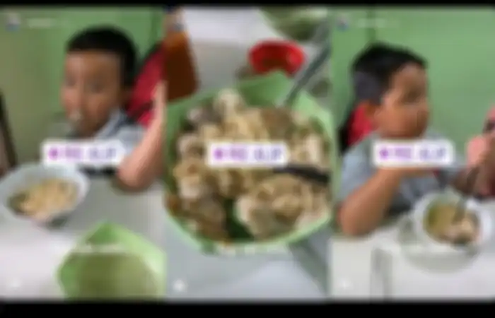 Ardi Bakrie ketika mengajak anaknya makan mie ayam bakso di warung sempit