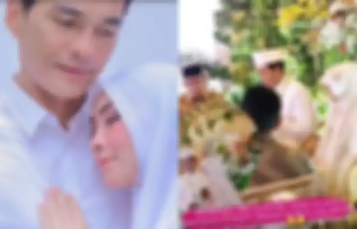 Kolase foto pernikahan Teddy Syah dan Anne Kurniasih