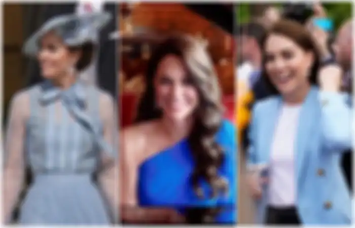 Kompilasi outfit biru Kate Middleton