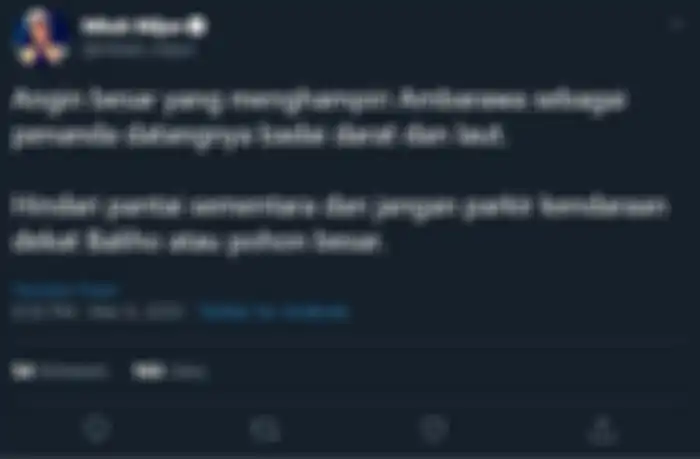 Unggahan Mbah Mijan di Twitter.