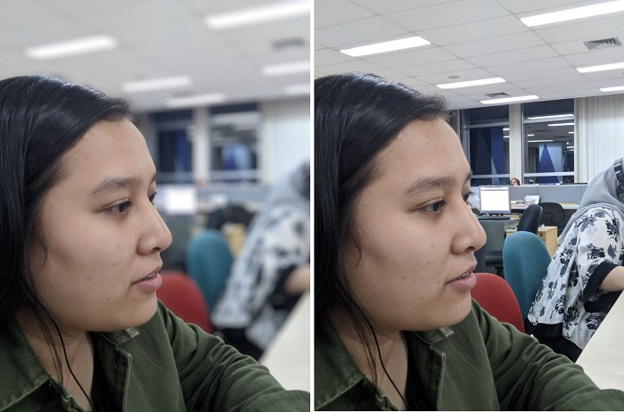 Efek bokeh yang dihasilkan sebenarnya merupakan penggabungan dua foto dengan titik fokus yang berbeda