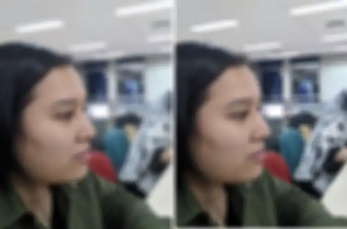 Efek bokeh yang dihasilkan sebenarnya merupakan penggabungan dua foto dengan titik fokus yang berbeda