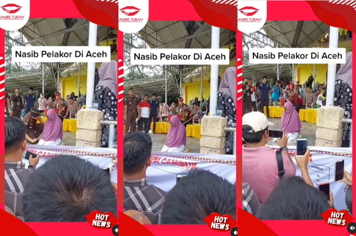 Viral video pelakor di hukum cambuk di Aceh