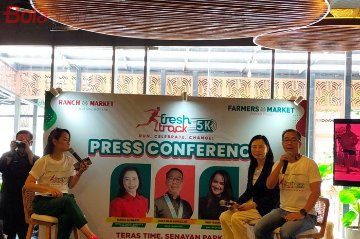 Konferensi Pers Fresh Track 5K Fun Run yang diselenggarakan di Senayan, Jakarta, Rabu (9/10/2024).
