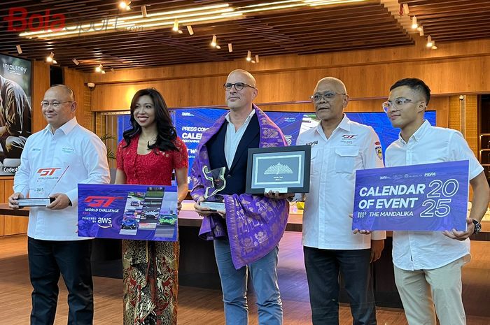 Konferensi pers GT World Challenge dan Calendar of Event The Mandalika 2025 yang diselenggarakan di InJourney Office, Sarinah, Jakarta Pusat, Selasa (18/2/2025).