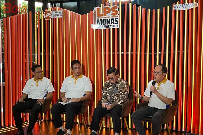 Konferensi pers LPS Monas Half Maarathon yang diselenggarakan di Gatot Soebroto, Jakarta, Kamis (13/3/2025).