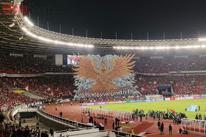 Koreo LA Grande Indonesia sindirian buat Bahrain dalam laga lanjutan Timnas Indonesia di Stadion Utama Gelora Bung Karno (SUGBK), Senayan, Jakarta, Selasa (25/3/2025) pukul 20.45 WIB.