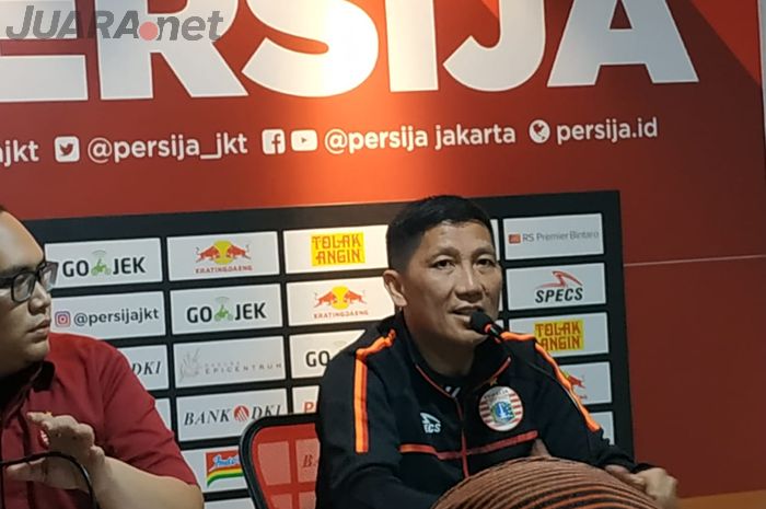 CEO Persija Jakarta, Ferry Paulus memberikan klarifikasi di Kantor Persija, Selasa (30/7/2019).