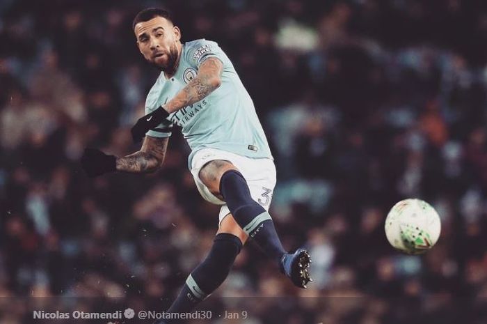 Bek tengah Manchester City dan timnas Argentina, Nicolas Otamendi.