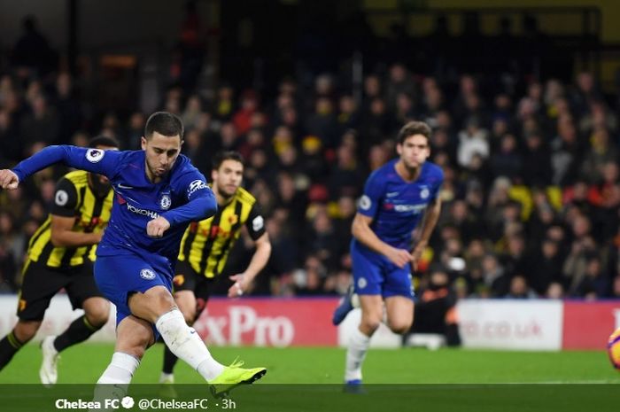 Penyerang Chelsea, Eden Hazard, mengecewakan pelatih Jose Mourinho, Maurizio Sarri, dan Antonio Conte.