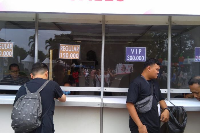 Booth tiket Indonesia Masters 2019, Jumat, (25/01/2019) di Istora Senayan, Jakarta.