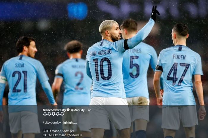 Manchester City menaklukkan Burnley 5-0 dalam partai Piala FA di Etihad Stadium, Manchester, 26 Janu