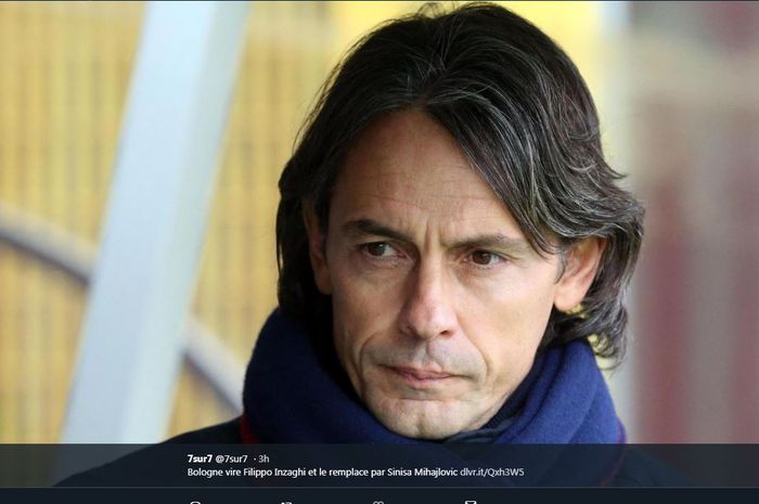 Filippo Inzaghi dipecat oleh Bologna.