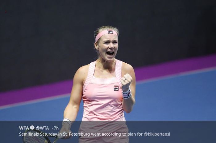 Ekspresi Kiki Bertens usai melaju ke Final St. Petersburg Ladies Trophy (2/2/2019)