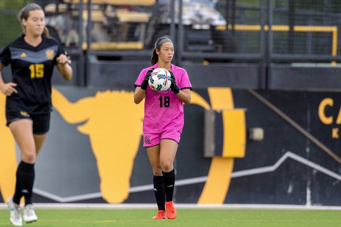 Kiper tim kampus AS, Kennesaw State University, Tiffany Sornpao siap menjadi bagian timnas putri Thailand pada Piala Dunia Wanita 2019. 