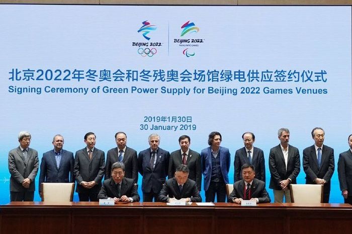 Upacara penandatangan Green Power Supply pembangunan venue Olimpiade Musim Dingin Beijing 2022.